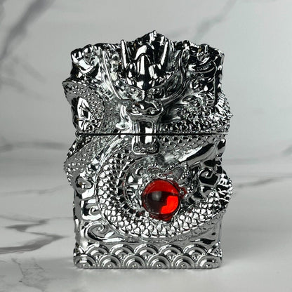 dragon cigarette lighter with Dual Flame Refillable Butane Jet - Cool Lighter Windproof Gas Torch (Butane Not Included) (Style 2 easy to lght cigars CLOCKS AND WATCHES Unique design Gemstone Dragon Torch